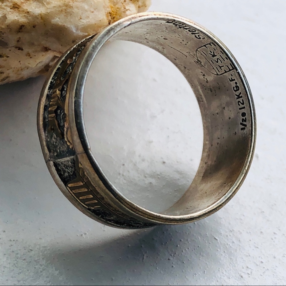 12K GOLD FILL STERLING SILVER SIGNED ‘TSK’ NAVAJO - Picture 13 of 15